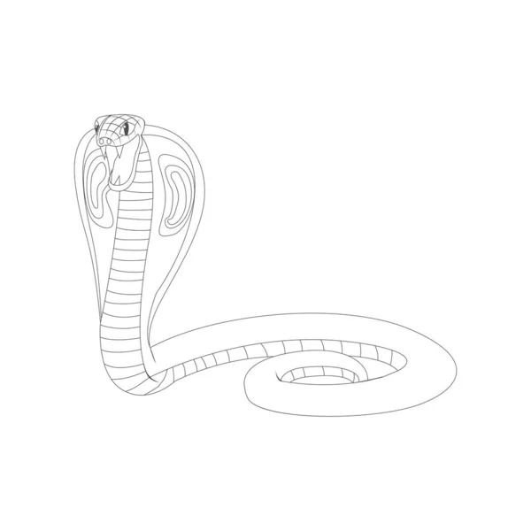 Illustration vectorielle d'animaux animés dessinés par un serpent isolé — Image vectorielle
