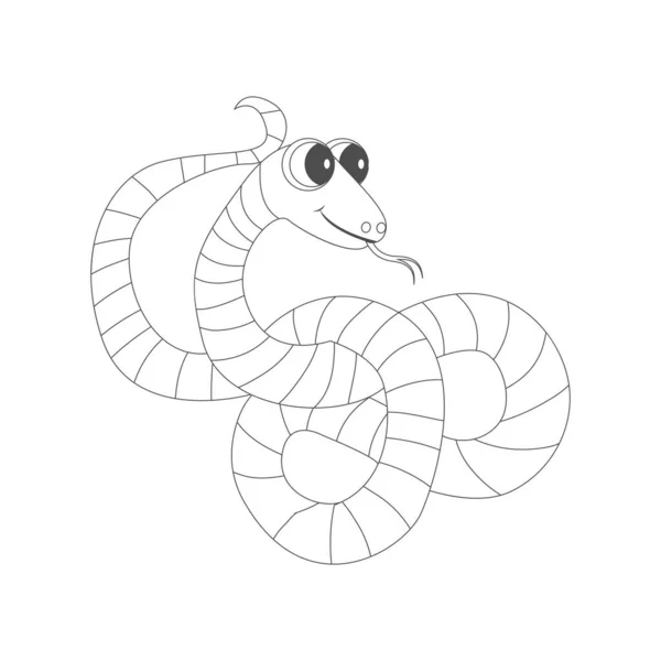 Izolovaný had kreslit animované zvířata vektorové ilustrace — Stockový vektor