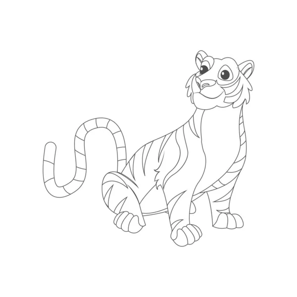 Изолированная векторная иллюстрация тигра — стоковый вектор