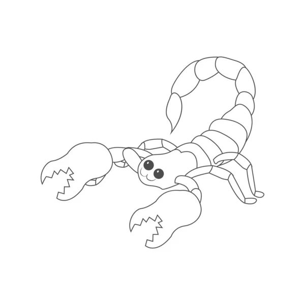 Scorpione isolato disegnare animato animali vettoriale illustrazione — Vettoriale Stock