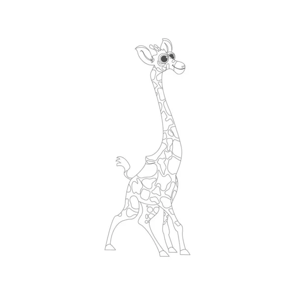 分离长颈鹿动画动物病媒图解 — 图库矢量图片
