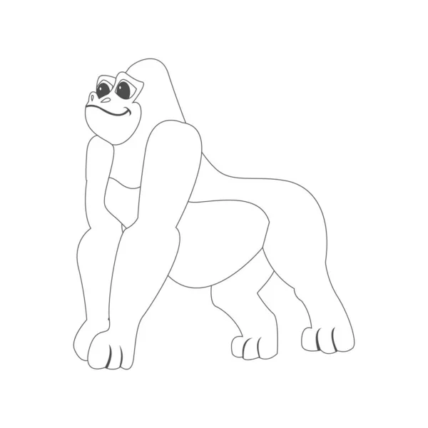 Isolerade gorilla animerade djur vektor illustration — Stock vektor
