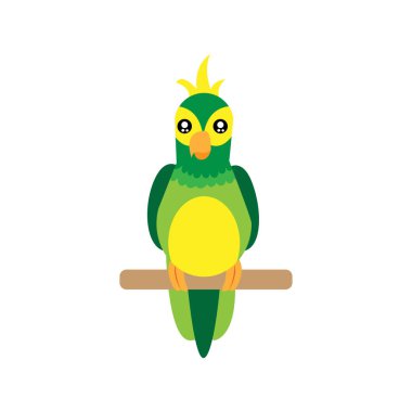 İzole edilmiş papağan kuşu hayvan sineği çizimi