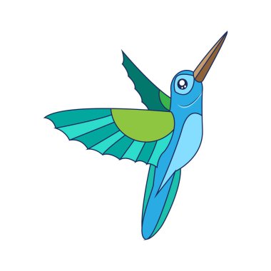 İzole edilmiş mırıldanan kuş sineği vektör çizimi