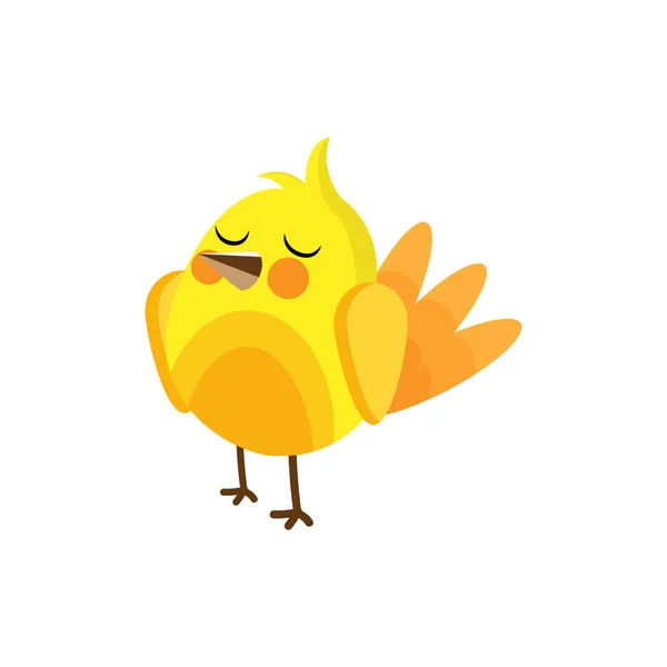Isolated yellow bird animal fly vector illustration — Stock Vector