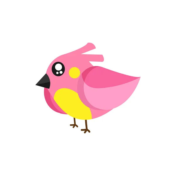 Ilustración de vector de mosca animal pájaro rosa aislado — Vector de stock