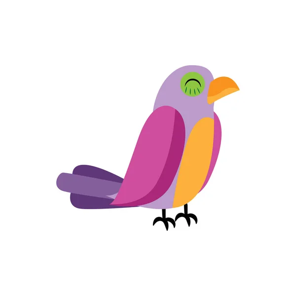 Isolado pássaro roxo animal mosca vetor ilustração — Vetor de Stock