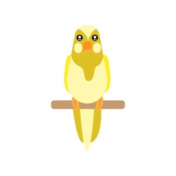 Ilustración de vector de mosca animal de pájaro amarillo aislado — Archivo Imágenes Vectoriales