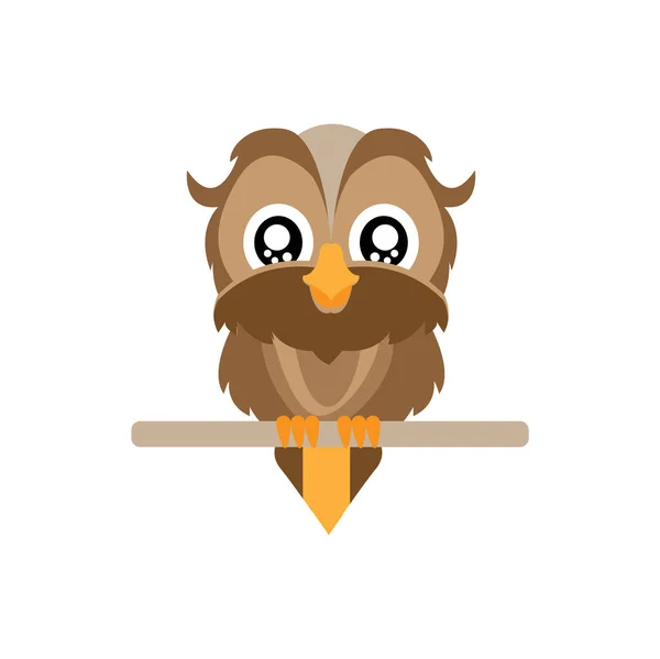 Izolovaná sova pták zvíře létat vektorové ilustrace — Stockový vektor