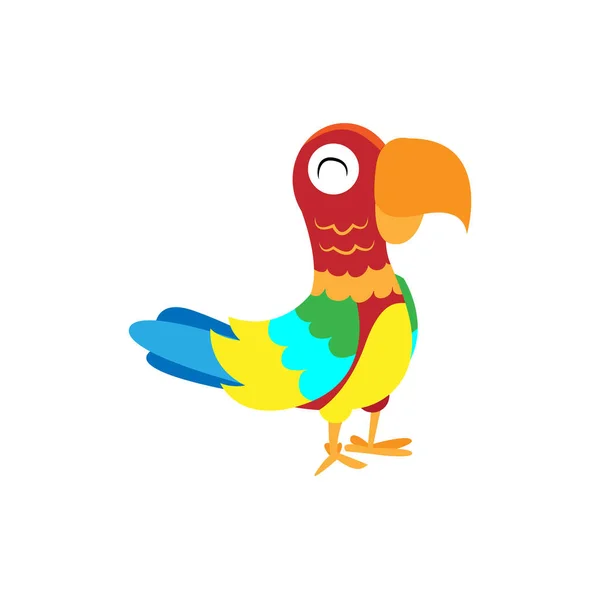 Illustration vectorielle de mouche d'oiseau perroquet isolé — Image vectorielle