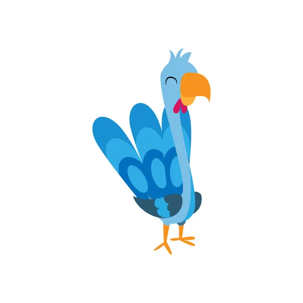 Isolated blue bird animal fly vector illustration — Stock Vector