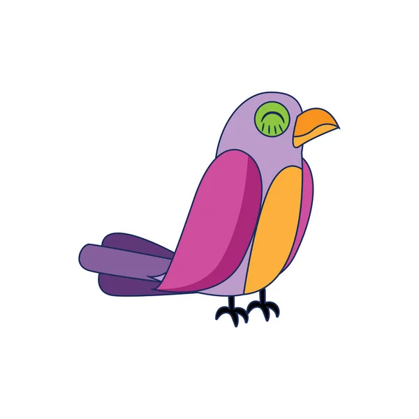 Illustration vectorielle isolée de mouche d'oiseau violet — Image vectorielle