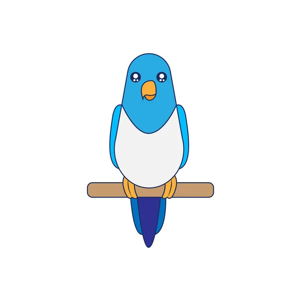 İzole edilmiş mavi kuş hayvan uçuş vektör çizimi — Stok Vektör