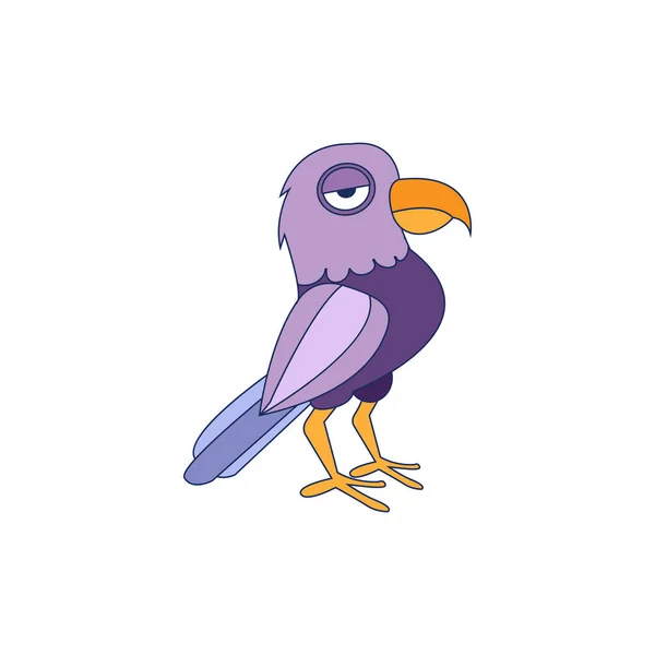 นกสีม่วงโดดเดี่ยว สัตว์บินเวกเตอร์ภาพ — ภาพเวกเตอร์สต็อก