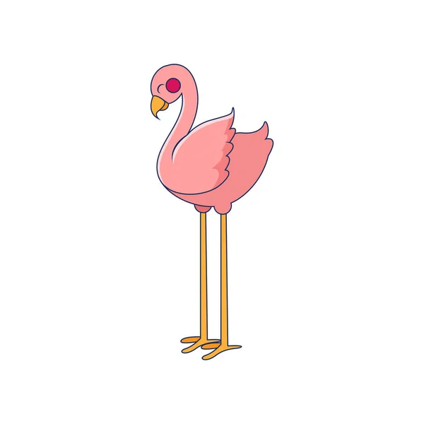 Isolated flamingo bird animal fly vector illustration — Stock Vector