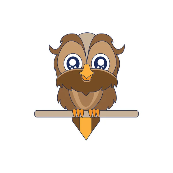 Izolovaná sova pták zvíře létat vektorové ilustrace — Stockový vektor