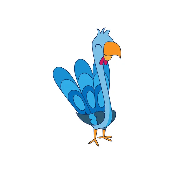 隔離された青い鳥の動物のフライベクトルイラスト — ストックベクタ