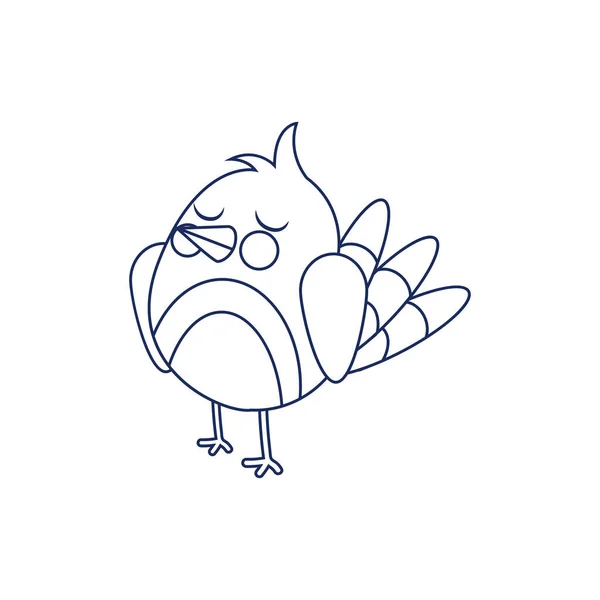Geïsoleerde kleine tekening vogel dier vlieg vector illustratie — Stockvector