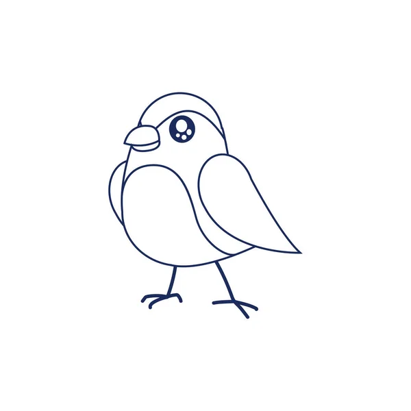 Geïsoleerde kleine tekening vogel dier vlieg vector illustratie — Stockvector