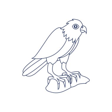 İzole edilmiş kartal, kuş sineği çizimi çizer.