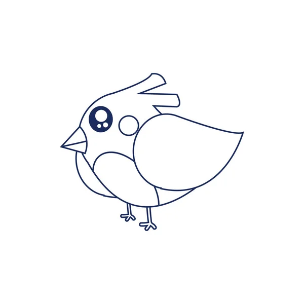 Izolovaná malá kresba pták zvíře létat vektorové ilustrace — Stockový vektor
