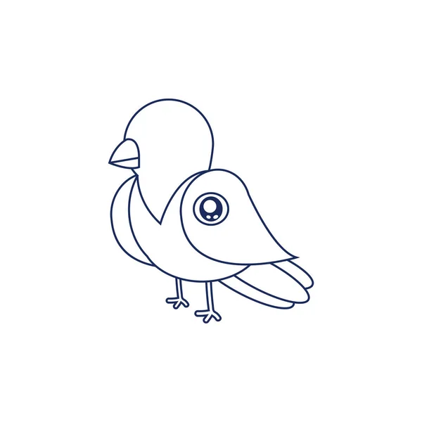 Isolierte kleine Zeichnung Vogel Tier Fliegenvektor Illustration — Stockvektor