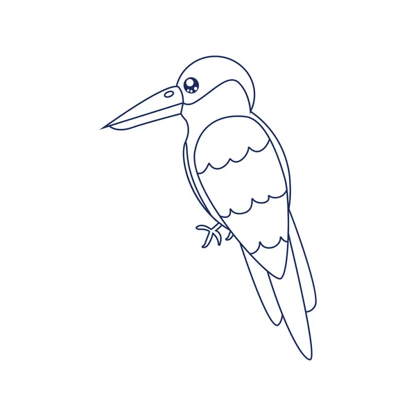 孤立したキツツキは鳥の動物フライベクトルのイラストを描く — ストックベクタ