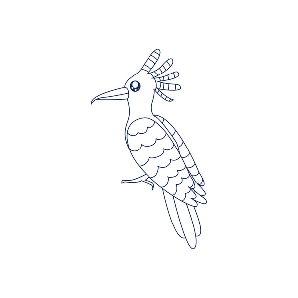 Illustration vectorielle de mouche d'oiseau tirée d'un pic isolé — Image vectorielle