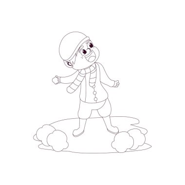 İzole çocuk şapkası çocukları kış hava durumu taşıyıcısına çekiyor.