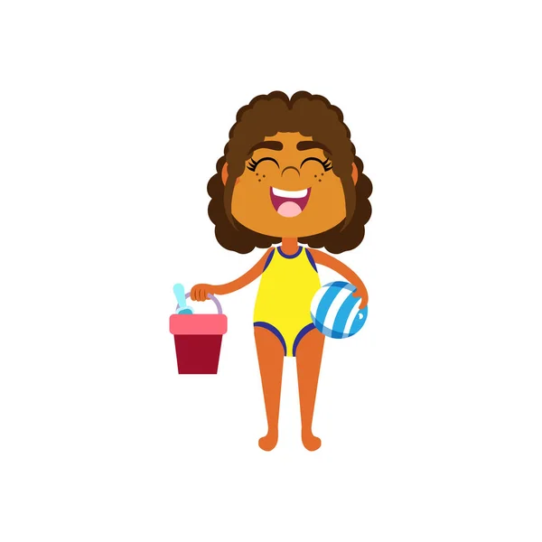 Chica aislada cubet playa verano vector ilustración — Archivo Imágenes Vectoriales