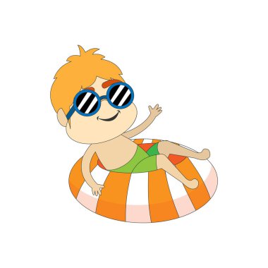 İzole çocuk plajı yaz vektör çizimi