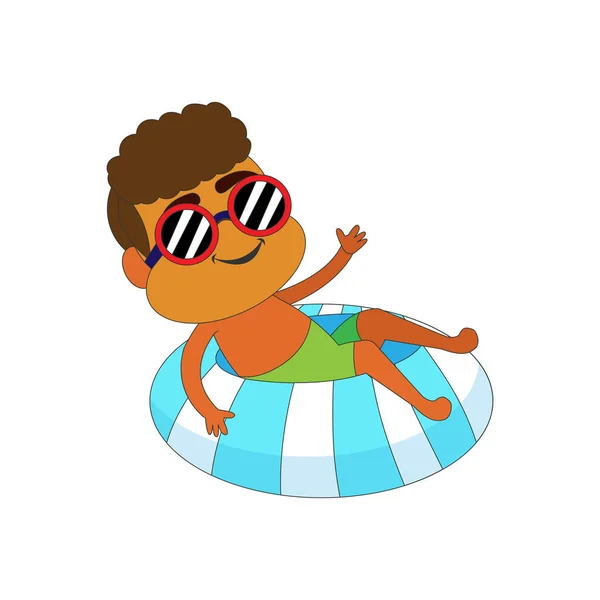 Isolated boy beach summer vector illustration — Stock Vector