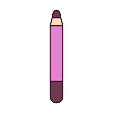 Tek kaş kalemi renginde makyaj vektörü çizimi