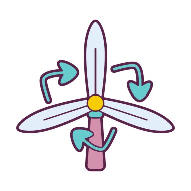 İzole rüzgar enerjisi temiz enerji vektörü çizimini canlandırdı