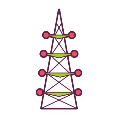 İzole edilmiş kule enerjisi canlandırılmış temiz enerji vektörü çizimi