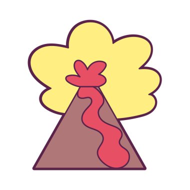 İzole edilmiş volkan canlandırmalı temiz enerji vektörü çizimi