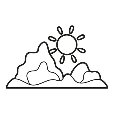 İzole güneş canlandırılmış temiz enerji vektörü çizimi