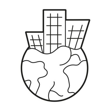 İzole edilmiş yapı dünyası canlandırılmış temiz enerji vektörü çizimi