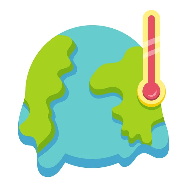 孤立温暖的全球动画清洁能源病媒说明 — 图库矢量图片