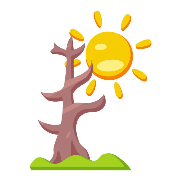 Isolated tree animated clean energy vector illustration — Stock Vector