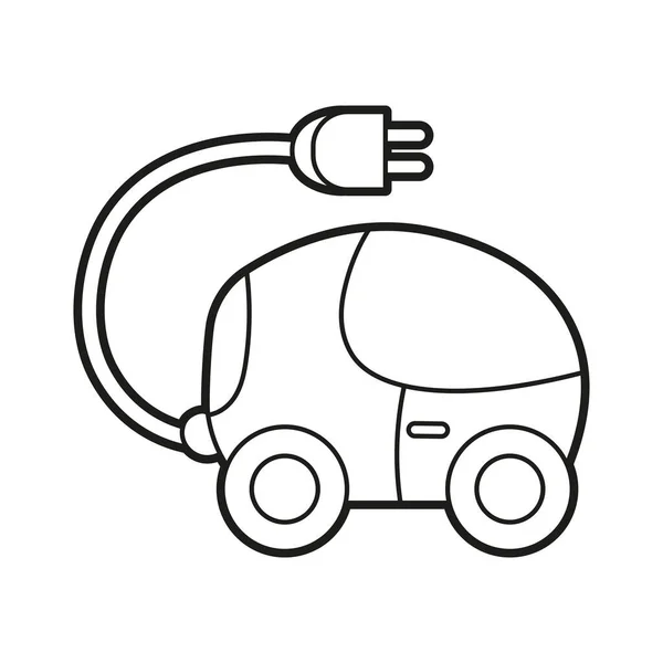 Izolowany samochód elektryczny wyciągnąć animowany wektor czystej energii ilustracji — Wektor stockowy