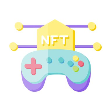 İzole edilmiş NFT simgesi Dijital Aktarım Konsepti Vecto