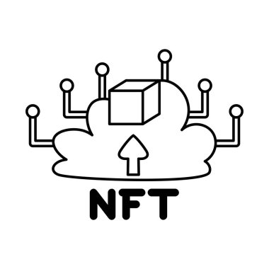 İzole edilmiş NFT simgesi Dijital Aktarım Konsepti Vecto