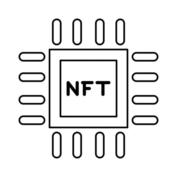 孤立的NFT图标数字交易概念Vecto — 图库矢量图片