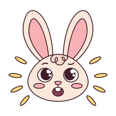 Şaşırmış tavşan çizgi film Avatar Vektörü