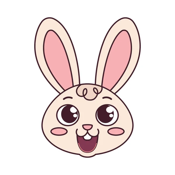 Izolovaný šťastný králičí karikatura avatar vektor — Stockový vektor