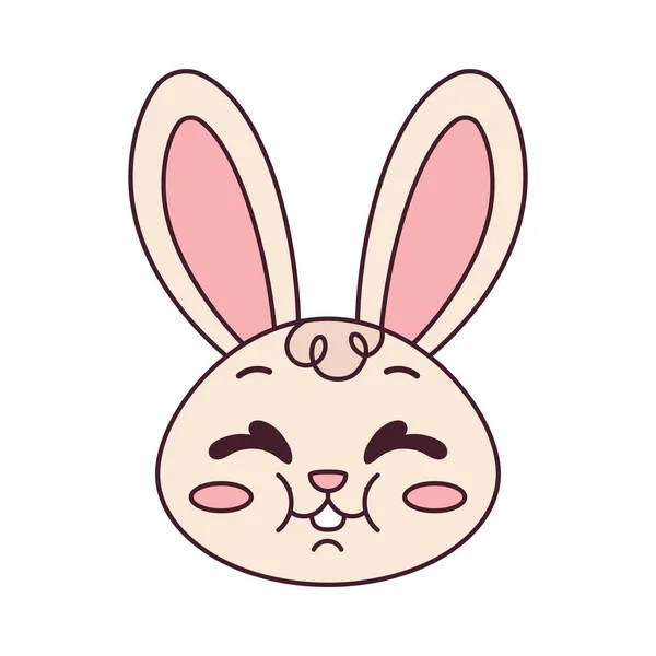 Isolé heureux avatar de dessin animé lapin vecteur — Image vectorielle