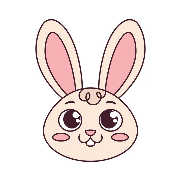 Isolierte glückliche Kaninchen Cartoon Avatar Vector — Stockvektor