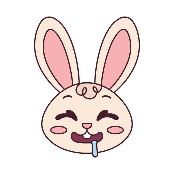 Aislado feliz conejo dibujos animados avatar Vector — Vector de stock