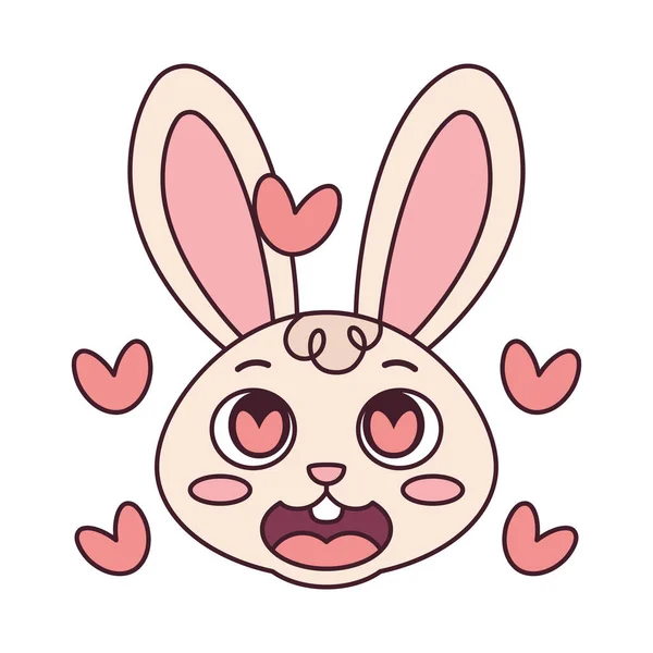 Isolated happy rabbit cartoon avatar Vector — Stock Vector